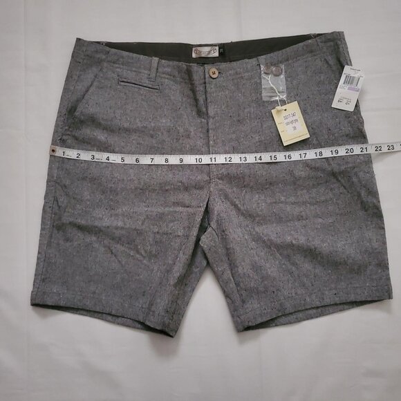 Oxford Lads Men’s Light Gray Chambray Cotton Linen Casual Basic Shorts Size 38 - Picture 10 of 11
